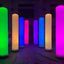 Inflatable Lamp Post with Remote Control Bar Party Decorative Color Changing ColumnSuitable for Wedding Sites, Event Exhibitions, Store Decorations, Birthday Party Etc (Multicolored, 9.8ft)