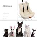 WOOAIDAGG Dog Car Seat for Small Dogs,Ultra-Soft Fabric,2 Storage Pockets & Safety Leash,Adjustable Straps,Easy to Install,Fully Detachable and Washable(Beige)