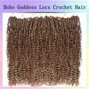 Boho Faux Locs Crochet Hair 30 Inch Goddess Locs 8 Packs Boho Soft Locs with Curly Ends Pre-looped Long Bohemian River Locs Crochet Hair for Black Women(30Inch, #30)