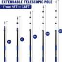 Telescopic Pole 16 FT Aluminum Extension Pool Tool with Flip-Lock Equipped with Universal Accessories, Telescoping Pole for Cleaning, Dusting and Painting