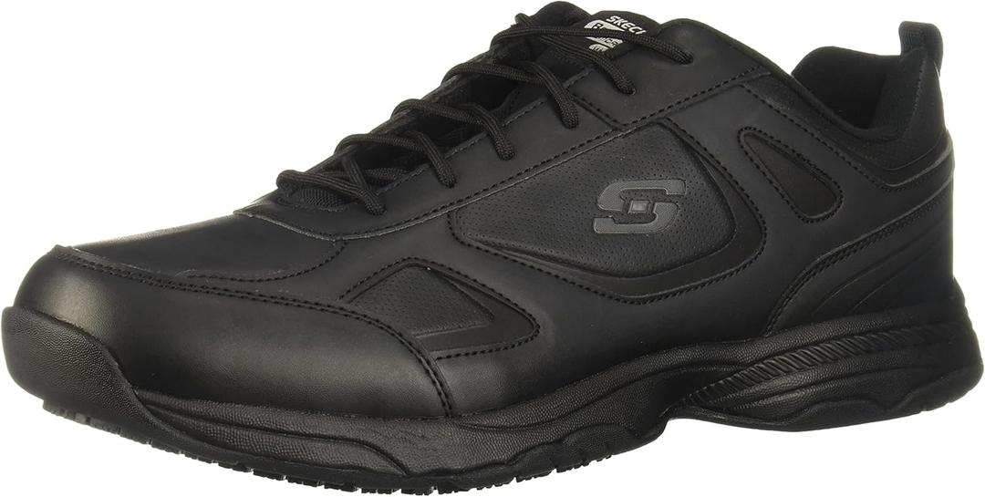 Skechers Men's Work Dighton Athletic Slip Resistant Food Service Shoe (9.5 Wide, Black)