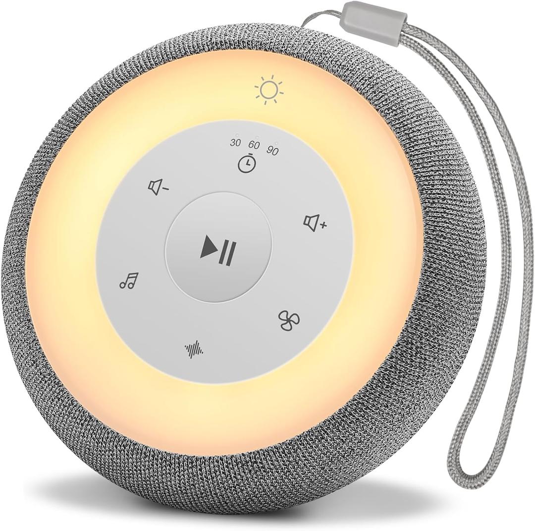Portable Sound Machine Baby with Night Light, White Noise Sound Machine with 28 Soothing Sounds for Kids Adults Sleeping, Timer, Rechargeable Sound Machine for Nursery Home Travel
