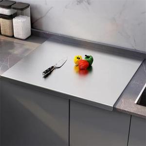 Cutting Board with Lip304 Stainless Steel Cutting Board for KitchenL Shape Pastry BoardKneading Board Cutting MatsStainless Steel Chopping Board Metal Cutting Board (40 * 50cm/15.7 * 19.7in)