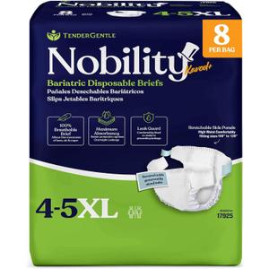 4-5xl Adult Diapers for Women and Men - 8 Bariatric Disposable Briefs with Tabs and Stretchable Side Panels - 100% Breathable with Maximum Absorbency