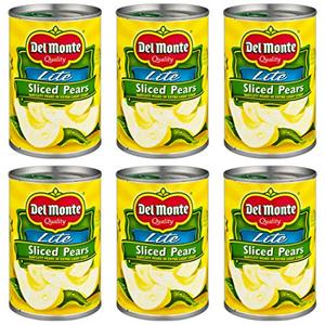 Del Monte Lite Sliced Pears (Bartlett) in Extra Light Syrup 15oz Can (Pack of 12), EXP 28/OCT/2025