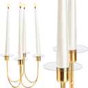 Vesici 100 Pieces Candle Drip Protector Bobeches Clear Candle Rings for Candlestick Holders Round Plastic Wax Catchers for Wax Protectors Church Service Wedding Party Home