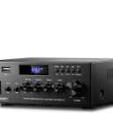 Moukey Amplifier Home Audio, 2.0 Channel Stereo Receivers with Bluetooth 5.3, Full Function Remote, FM, RCA, USB, 2 Mic in, 300W Peak Power, for Karaoke, Garage, Home Theater, MAMP3