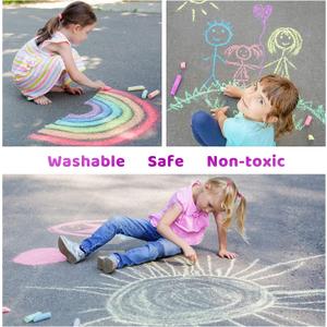 JOYIN 144 PCS Sidewalk Chalks Set Non-Toxic Washable Jumbo Chalk for Outdoor Art Play, Painting on Chalkboard, Blackboard and Playground