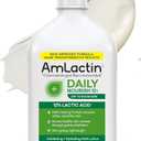 AmLactin Daily Nourish Therapeutic Body Lotion for Dry Skin NoScrub Exfoliator and Moisturizer 12% Lactic Acid Lotion, 14.1 oz 