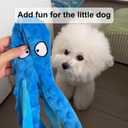 3 x Stuffing Free Octopus Dog Toy for Aggressive Chewers - Durable Squeaky Plush with Long Tentacles, Durable Chew Toys for Small and Large Dogs (Blue)