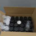 Glass Spice Jars with Labels (24 x 4oz) Spice Containers with 240 Labels, Shaker Inserts, Funnel, Empty Square Empty Square Seasoning Organizer (Black Lids)