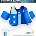 Kids Pool Floaties 1-2-3-5-7-9 Years Old, Toddler Swim Vest 20-30-50-70 Pounds, Comfortable Extended Wear Kids Float Jacket with Crotch Strap, Bright & Colorful Design and Unpadded Sides for Comfort