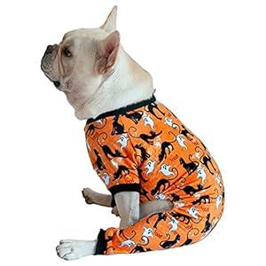 CuteBone Soft & Stretchy Dog Pajamas - Cozy Pet Jammies Breathable Jumpsuit for Small Dogs - All-Season Comfy Outfit Easy-On Pullover Design - Keeps Pets Warm & Comfortable P173L