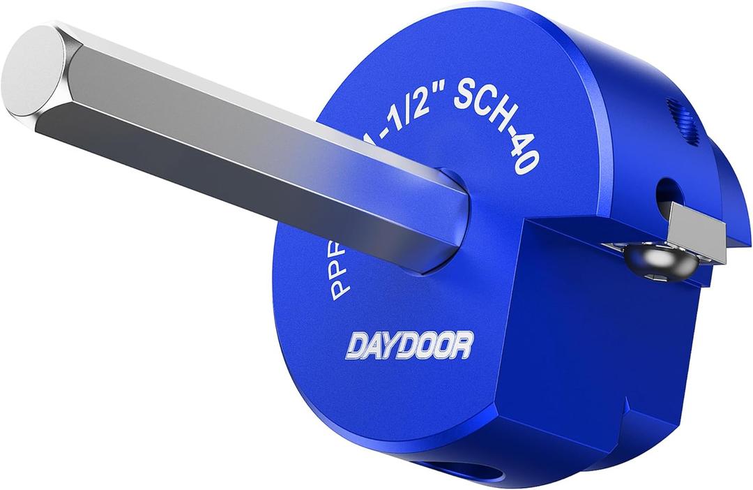 DAYDOOR 1-1/2'' PVC Pipe Reamer, PVC Fitting Saver, Pipe Reamer Tool Fit into Standard 1/2" Drill, for Use with Sch. 40 PVC, CPVC or ABS Fittings