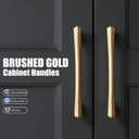 FNFAI 10 Pack Gold Cabinet Handles 5 Inch(128mm) Hole Center Brushed Brass Cabinet Pulls Gold Dresser Drawer Pulls-Door Hardware Handles for Kitchen Bathroom Bedroom Furniture