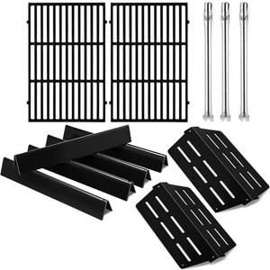Grillflame Genesis 300 E-310 Parts 7524 Grill Grate 7621 Flavorizer Bars Heat Deflectors Burner Tubes Replacement Parts for Weber Genesis E-310 E-330 S-330 S-310 E/ S-320 Gas Grill GS4 Cooking Grates