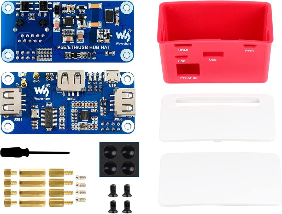 Raspberry Pi USB/ETH HUB HAT for Zero 2W/Zero W - PoE Ethernet/USB HAT Board