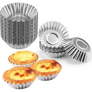 35Pcs Mini Tart Pans Egg Tart Mold, 2.75" Aluminium Mini Pie Tins Reusable Tart Pans for Baking