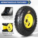 GICOOL 4.10/3.50-4 Rubber Pneumatic Tire and Wheel, with 2.25" Offset Hub, 5/8" Sealed Bearings, for Hand Truck Trolley Dolly Garden Wagon Wheel Replacement, 2 Pack (Explorer Series)