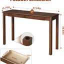 100% Solid Wooden Desk with Drawers - 47 x 16 Inch Mid Century Narrow Desk, Vintage Writing Desks with Drawers, Simple Work Study Table, Small Desks for Small Spaces, Walnut Color, 47.2 in W x 15.7 in D