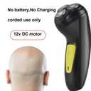 Professional Corded Electric Shaver,Self Bald Head Razor,3D Rotary Shaver for Man,Close Shave Face & Head,Pop-up Trimmer for Bold Hair Stubble Beard,12v Powerful Motor,Corded Power Supply