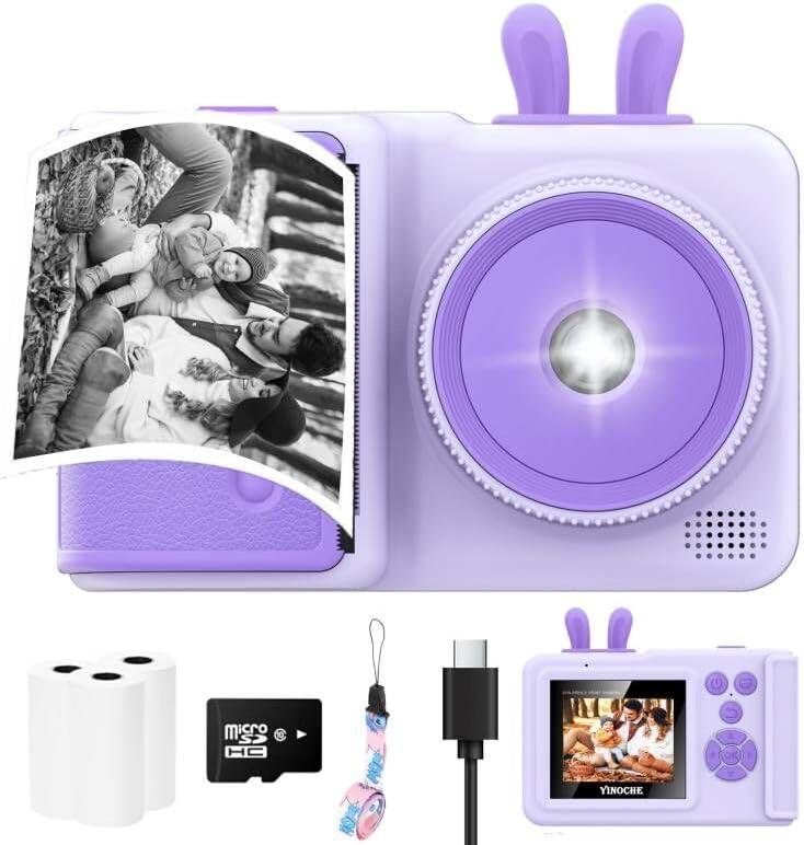 Kids Camera Instant Print,1080P Instant Camera Toddler Camera for Kids That Print Photos, Christmas Birthday Gifts for Girls, Digital Camera Toy for 3 4 5 6 7 8 9 10 Year Old Boys SD Card (Purple) Kids Camera Instant Print,1080P Instant Camera Toddler Camera for Kids That Print Photos, Christmas Birthday Gifts for Girls, Digital Camera Toy for 3 4 5 6 7 8 9 10 Year Old Boys SD Card (Purple)