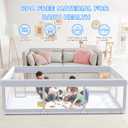 XVISHX Baby Playpen 74 x 50 Inch Play Pen Playards, Playpen for Babies and Toddlers, Baby Playard for Indoor & Outdoor Active Center Game Fence, with Skin-Friendly Fabric and Soft Breathable Mesh Grey