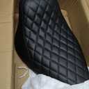 Motorcycle Front Driver Leather Cushion Pillion Seat Solo Seat Fit For Harley Heritage Softail Classic FLSTC Softail Deluxe FLSTN 2006-2017 (Black Stitching)