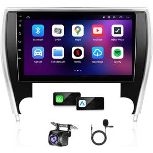 4G+64G Android 13 Car Radio for Toyota Camry 2015 2016 2017,10.1" Touch Wireless Carplay&Android Auto Support Touchscreen Radio Upgrade with AHD Camera,GPS Navigation,SWC,WiFi,FM,Bluetooth