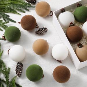 2 x Sotiff 24 Pcs Christmas Velvet Ornaments Balls 2.4 Inch Velvet Balls for Christmas Tree Ornaments Ball for Family Holiday Wedding Party Xmas Tree Hanging Decoration Multicolor