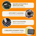 Grill Brush Bristle Free, Grill Brush with 5 Replacement Heads, Grill Cleaner Brush for Outdoor Grill, Cast Iron, Stainless Steel Grates, Grill Scraper Outdoor BBQ Grill, Dad Father Gift, Black