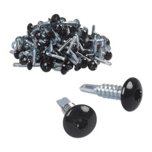Zinc Coated Self Tapping Sheet Metal Screws for Cargo Hauler & Enclosed Trailer Exterior - 200 Pcs #10 x 3/4 Inch Enclosed Trailer Screws with Truss Head,Black