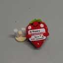 Happy Birthday Crochet Strawberry Gifts: 'Happy Birthday, You're BERRY Awesome' Strawberry with Emotional Positive Support Card & Base, Party Decorations for Women Daughter Friends Sister Classmates