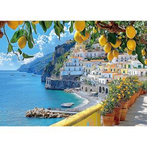 500 Piece Amalfi Coast Puzzle, Premium Jigsaw Puzzle for Adults, Rustic Style, 23 x 15 Inches