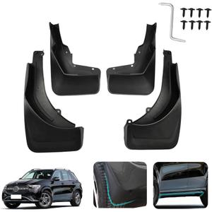 Custom Fit for Mud Flaps 2020-2025 Mercedes-Benz GLE-Class SUV GLE 580, GLE 450 (Models with AMG-Line Package & Running Boards) Mud Splash Guard Front and Rear 4-PC Set