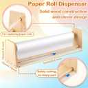 Marsui 18 Inch Wooden Art Paper Roll Dispenser with 3 Easel Paper Rolls, Craft Papers Dispenser Tabletop Roll Holder and Papers Cutter Butcher for Easel Drawing, Art Craft