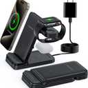 Wireless Charger, Tribone 3 in 1 Foldable Fast Charger for iPhone 17 16 15 14 13 12 11 Pro Max XR XS 8 Plusfor Apple Watch 10 9 8 7 6 5 4 3 2 SE Ultra,for AirPods Pro 4 3 2, Black