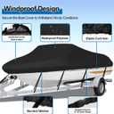 iCOVER Trailerable Boat Cover- 14'-16' Heavy Duty Waterproof Tarp Covers, Fits V-Hull, Fish&Ski, Pro-Style, Fishing, Runabout, Bass Boats, up to 14ft-16ft Long and 68" Wide