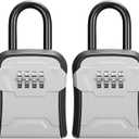 Puroma Lock Box, Key Lock Box Wall Mount & Portable Combination Lockbox with Resettable Code, Security Lockbox for Outside House Keys, Apartment Realtors Spare Keys Storage (2 Packs, Gray)