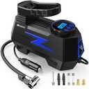 FADAKWALT Tire Inflator Portable Air Compressor, DC 12V Tire Air Pump with LED and 150PSI Digital Pressure Gauge, Portable Tire Inflator for Car Tires, Motorcycles, Bike, Ball (Blue)