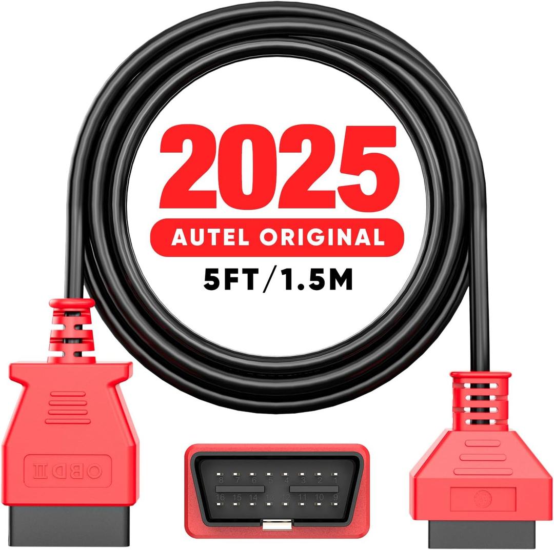 Autel OBD2 OBDII Extension Cable, 5ft 1.5M, 16 Pin OBD II Male to Female Extension Cable Extender, Car 16Pin OBD 2 Diagnostic Cord Adapter, for All OBD2 Vehicles, Work with Scam Tool and Code Reader