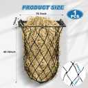 Yaocom 1 Set Black Wall Mount Hay Feeder for Horses Goats Heavy Duty Hay Rack with Net Slow Feeder Wall Mounted for Stall Barn, Easy to Install and Save Hays (Square)