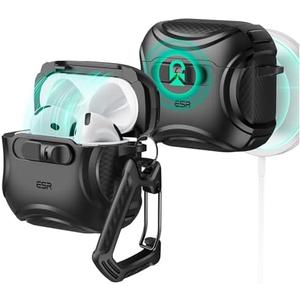ESR for AirPods 4 Case, Compatible with AirPods 4 Generation Case (2024) (USB-C), Compatible with MagSafe, Drop-Proof Lock, Easy Open, Cyber Series, Black