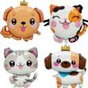 4 Pcs Dog & Cat Balloons animal Foil balloons Pet Party Balloon for Birthday Baby Shower Pet Party Decorations