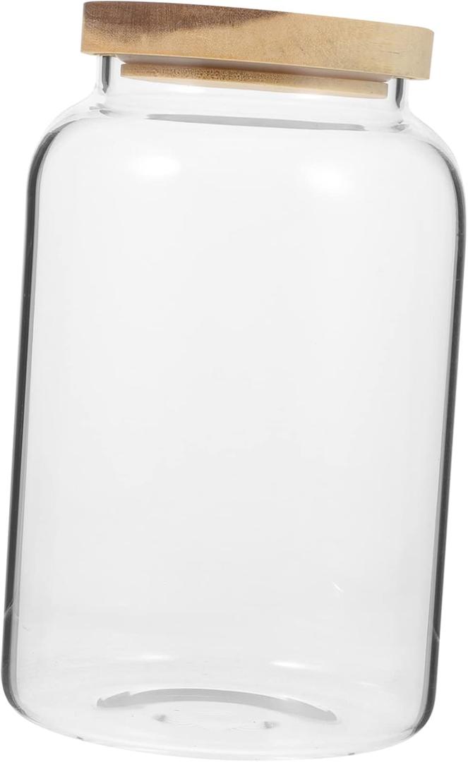 Glass Tea Canister with Lid High Borosilicate Glass Storage Jar for Tea Airtight Sealed Multi Function Canister for Kitchen Organization