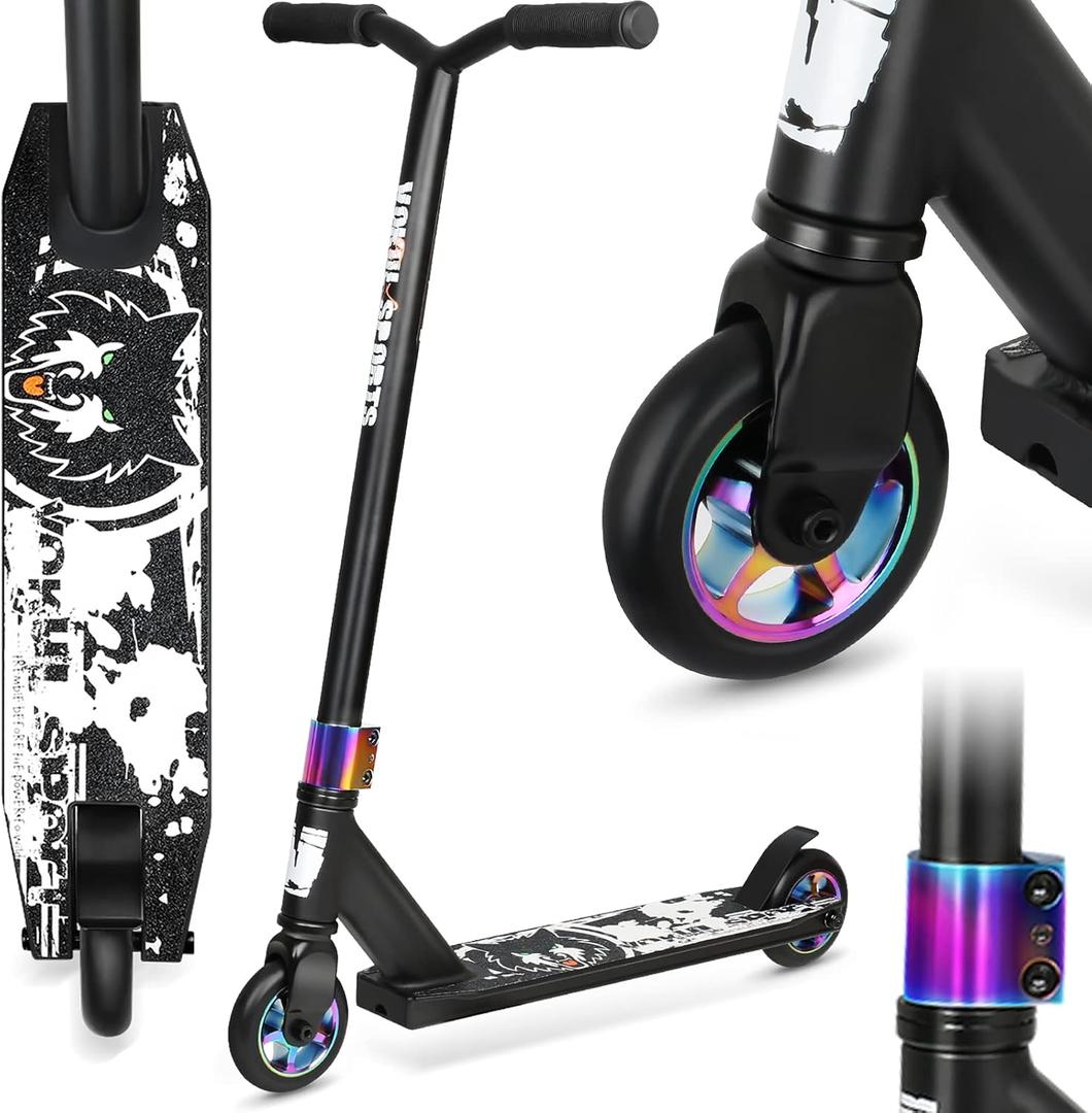 Pro Trick Scooter, Entry Level Stunt Scooters for Kids Ages 6 Years and Up, Aluminum and Lightweight Complete BMX Freestyle Scooter for Beginners