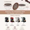 Reusable Coffee Capsule Lids for Original Nespresso Pods Vertuoline, Food Grade Silicone Caps for Any Sizes of Reusable Nespresso Refillable Capsule with Scoop and Brush (Black)