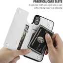 ONETOP iPhone Xs iPhone X Wallet Case with Card Holder,OT Premium PU Leather Kickstand Card Slots Case,Double Magnetic Clasp and Durable Shockproof Cover (White)