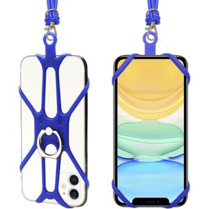 Kinizuxi 2 Packs Cell Phone Lanyard Holder Crossbody Neck Strap with Phone Ring Grip, Universal Smartphone Lanyard for iPhone Lanyards Around the Neck Compatible with Most Smartphones(Blue)