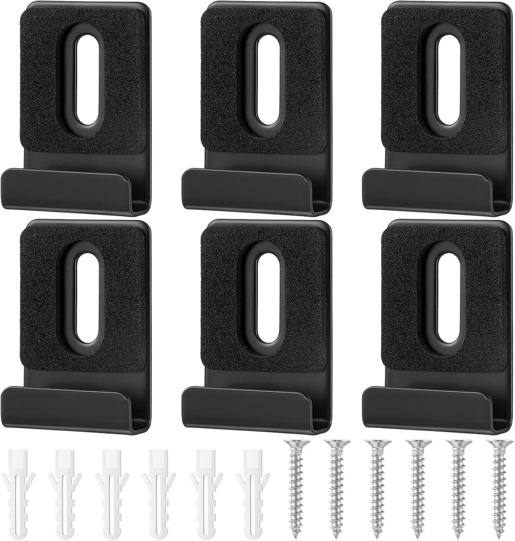 6PCS Mirror Mounting Clips, Mirror Clips for Wall Mounting with Screws, Wide Channel Wall Mounting for Frameless Mirrors Tile Billboard (Black)